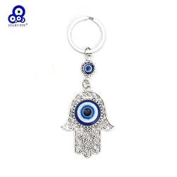 Lucky Eye Fatima Hamsa Hand Keychain Turkish Evil Eye Key Chain Bag Car Keyring for Women Men llavero porte clé מחזיק מפתחות