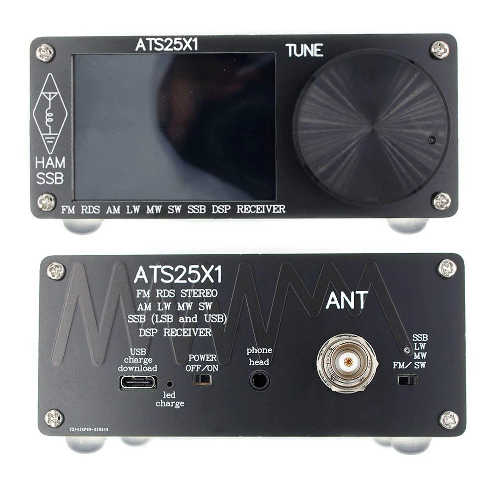 Oryginalny odbiornik radiowy ATS-20 + Si4732 FM LW MW i SW SSB z 2.4 calowym ekranem dotykowym pełny odbiornik radiowy DSP