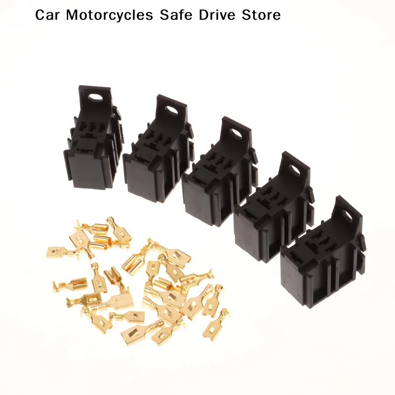 【CM】5 Sets/Lot DIY Accessories Car Relay Connector Socket Without Wire 40A 4-pin With Terminal Modified Nylon Flame Retardant