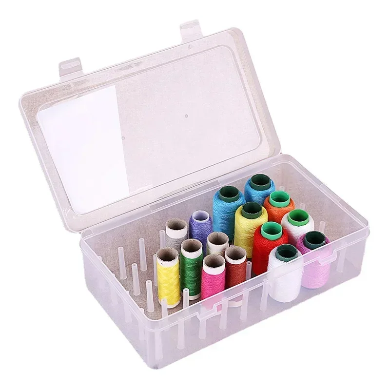 42 Grid Sewing Thread Storage Box Organizing Case Sewing Organizer Plastic Transparent Spools Case Bobbin Holder Container Spool