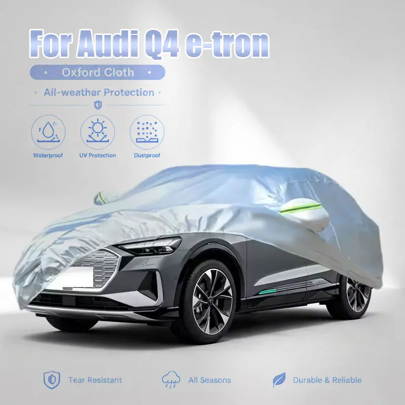 

For Audi Q4 e-tron Full Car Cover Reflective Strips Waterproof Snowproof Dustproof UV Protection Exterior Accessories