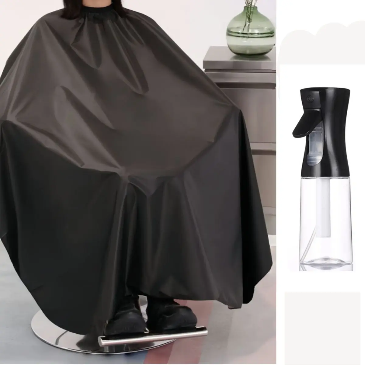 Schwarz Salon Barber Cape für Männer Frauen Haar Schneiden Cape Friseur Cape Haar Cut Schürze Haar Shampoo Färben Werkzeuge Zubehör – Detail 1