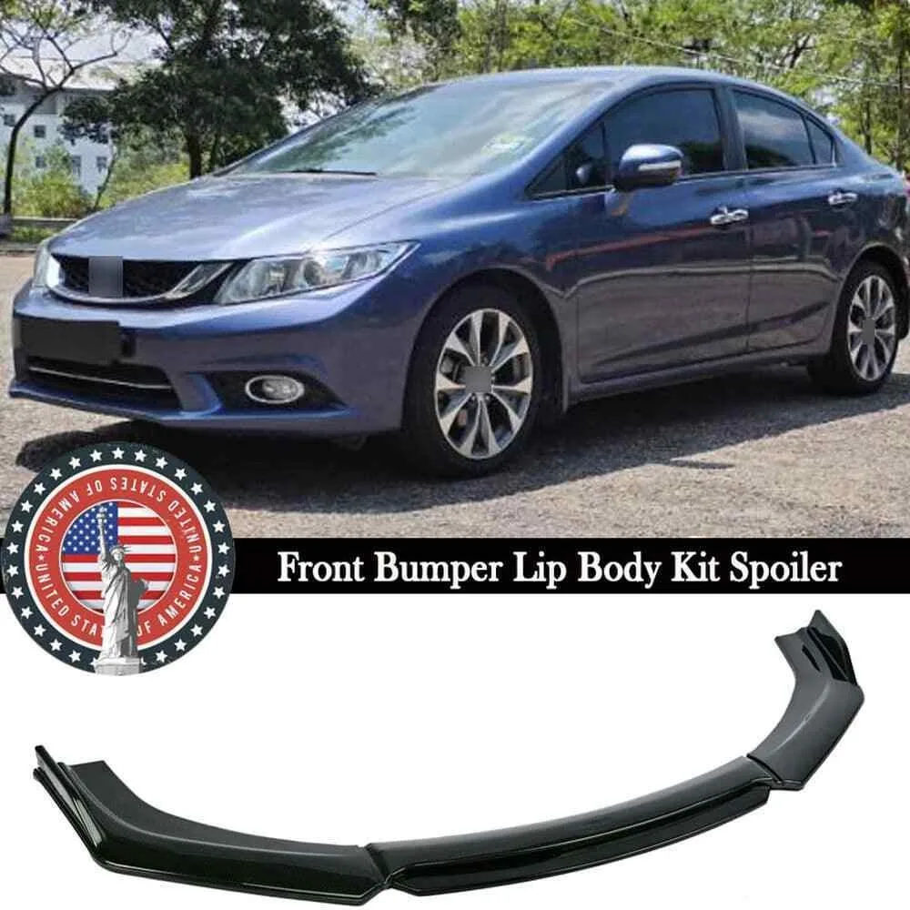 

For Honda Civic 2013-2015 Front Bumper Lip Body Kit Spoiler Splitter Gloss Black United States