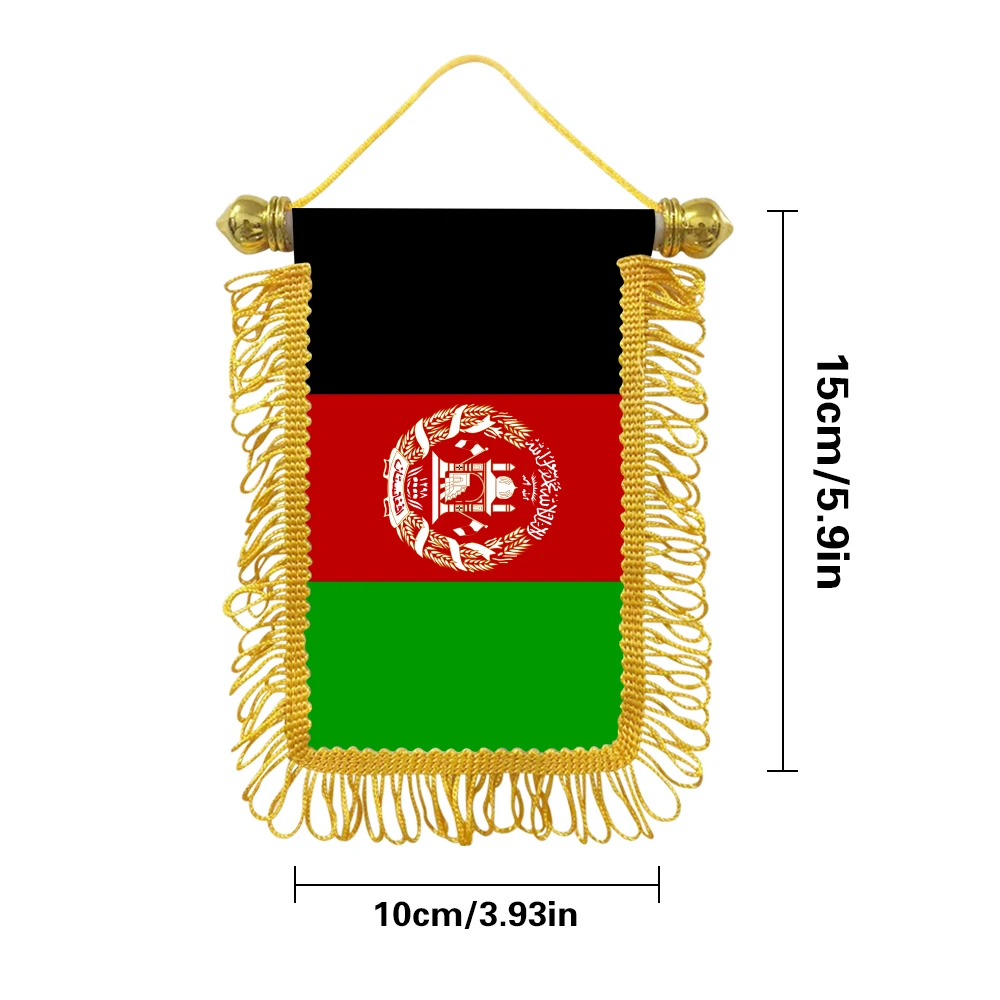Afghanistan small hanging flag 10x15cm triangular flag car decoration hanging flag double-sided pattern with suction cup