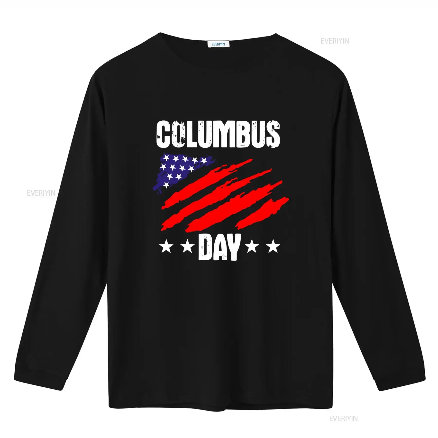Christopher Columbus Day America Flag Design T Shirt for  vintage Washed Stylish Top For Everyday Wear graphic Stretched Soft