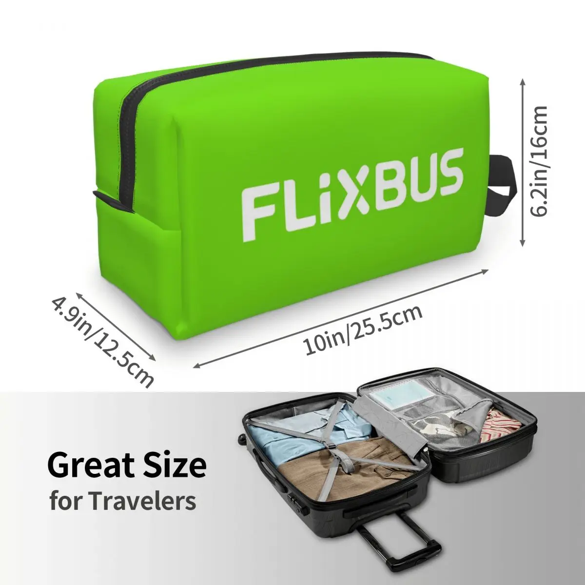 Flixbus Bolsa de maquillaje Organizador de cosméticos Almacenamiento Dopp Kit Neceser Bolsa de cosméticos para mujeres Estuche de lápices de viaje de belleza