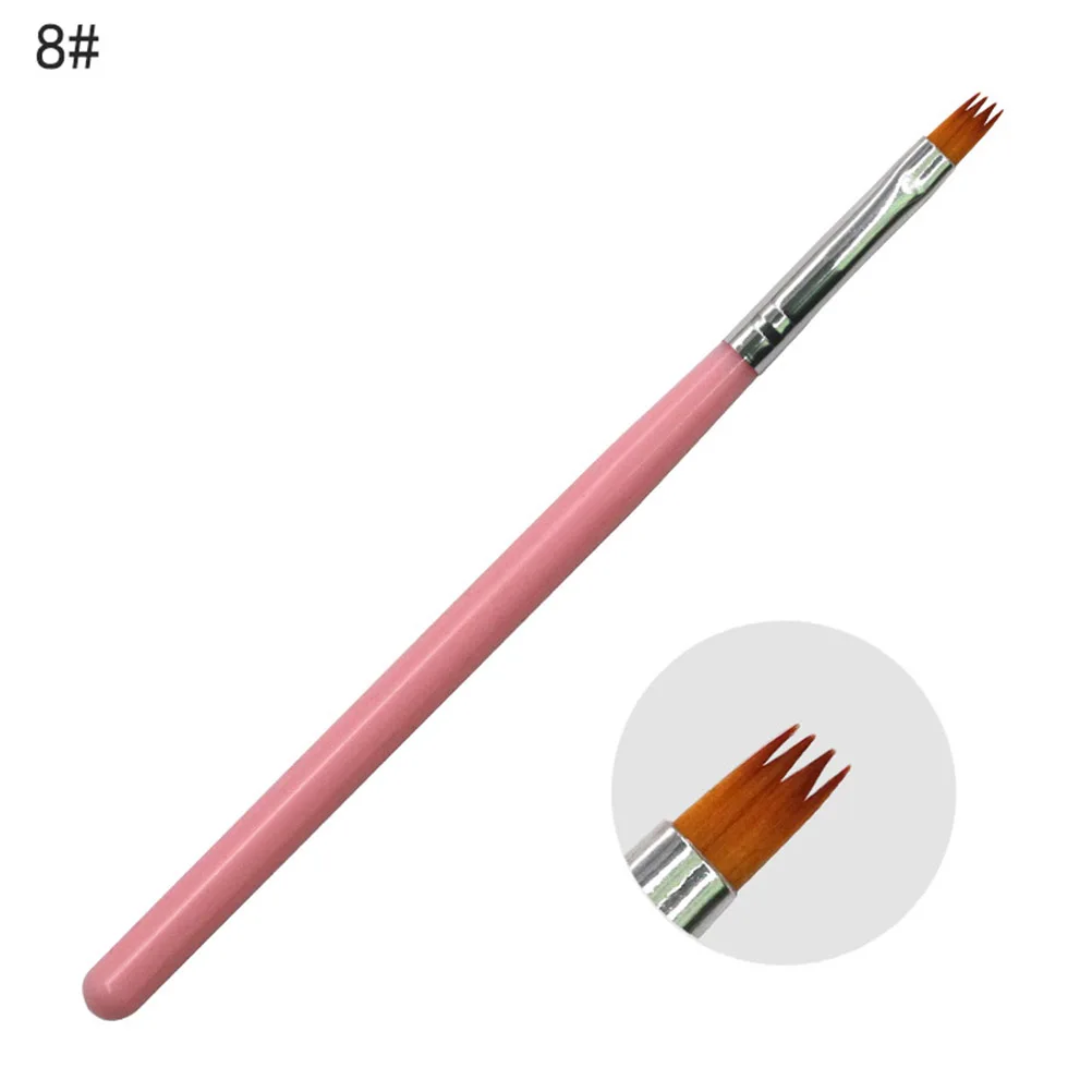 

8 Pcs Art Pen Brush Set Pink Rod Painting Tools Kit Manicure Manicure Brushes Brushes For Home Use