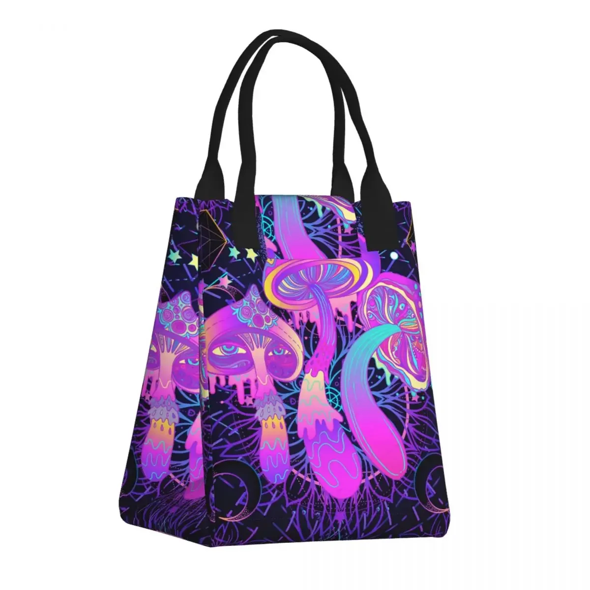 

Lunch Bag Paper Lunch Box Tote Bag Psychedelic Magic Mushrooms Insulation Refrigerated Storage Bag School Picnic