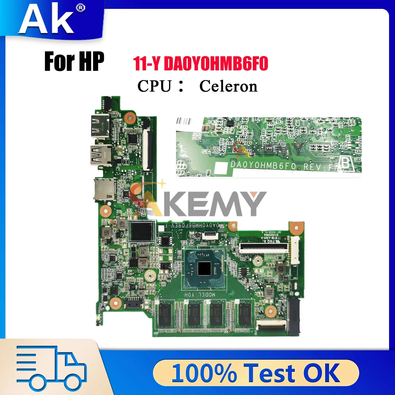 

DA0Y0HMB6F0 Laptop Motherboard For HP Stream 11-Y 11-R With N3060 N3050 CPU 2GB RAM 907727-601 830814-601 100% Fully Tested