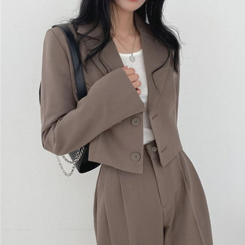 

Korean Style Streetwear Style New Fashionable Casual Outerwear 2026 Spring Autumn Pink Lapel Single-breasted Jacket for Women