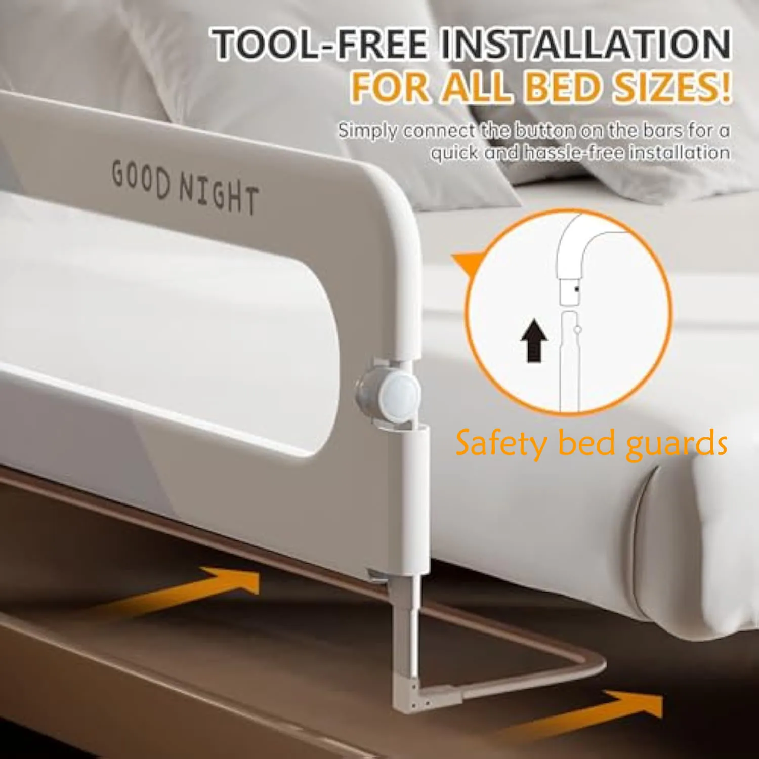 Barandilla de protección para cama de bebé plegable para interiores de 120cm, barandillas de dormitorio para barrera protectora, valla infantil de seguridad anticaída (47 pulgadas)