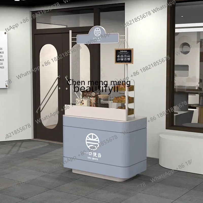 K182  Reception, simple modern restaurant guide, tea and snack welcome desk stainless steel customization