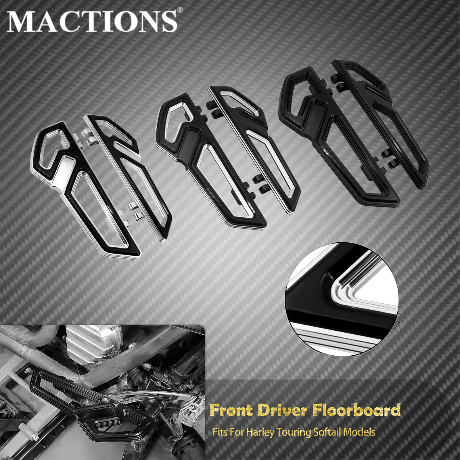 

Driver Floorboard Front Footpegs Footrest Rider Footboard Pedal For Harley Touring Road King Street Glide FLHT Softail Fat Boy