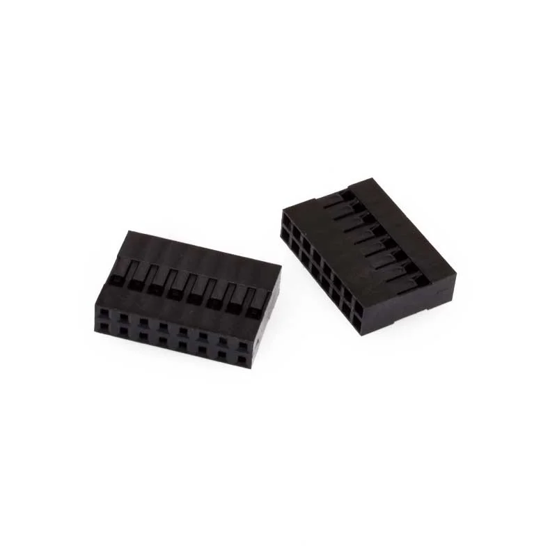 50PCS DuPont 2.54 2.54MM Plastic Shell Double Connector 2/3/4/5/6/7/8/9/10/11/12/14/15/16/20Pin 2X2P 2X3P 2X4P 2X5P 2X10P