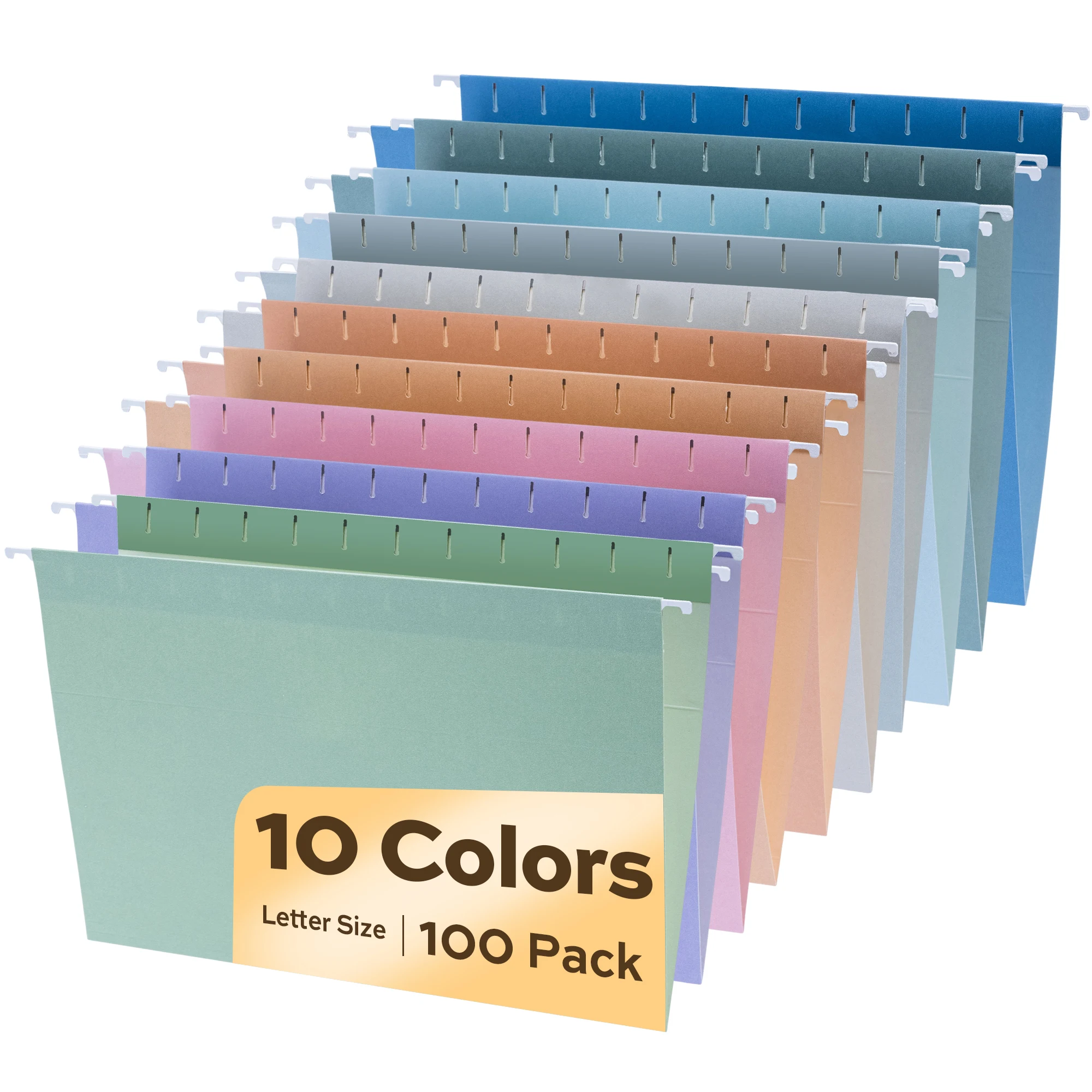 

Deli Hanging File Folders 30/100-Pack, Letter Size with Adjustable Tabs, Assorted Colors for Office & Home
