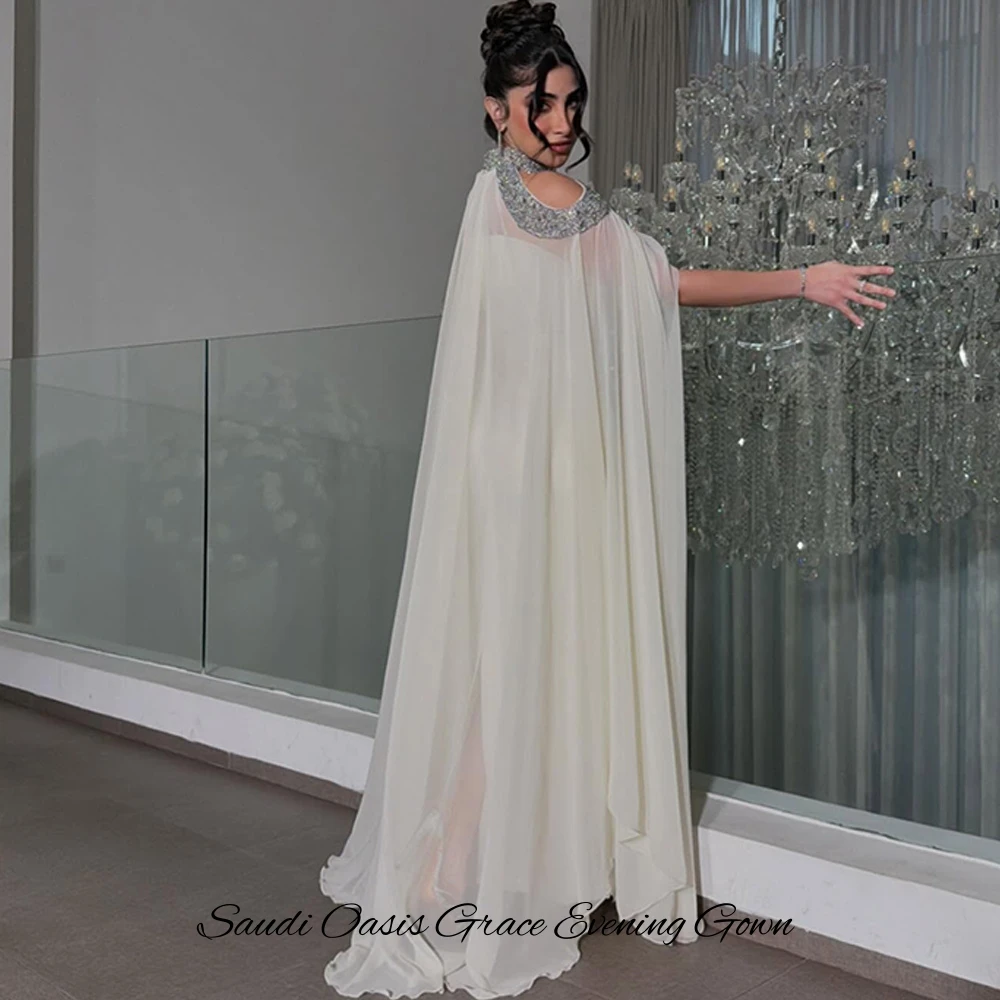 High Quality Satin Sleeveless Celebrity Gowns with Shawl Elegant Mermaid Vestido De Festa Delicate Crystal Customized Prom Dress image 4
