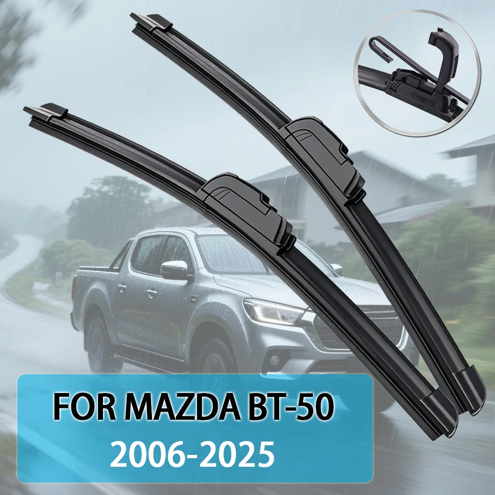 Car Wiper Blade For Mazda BT-50（UN UP UR TF XS）2006-2025 Windshield Rubber Refill Front Window Wiper Auto Accessorie
