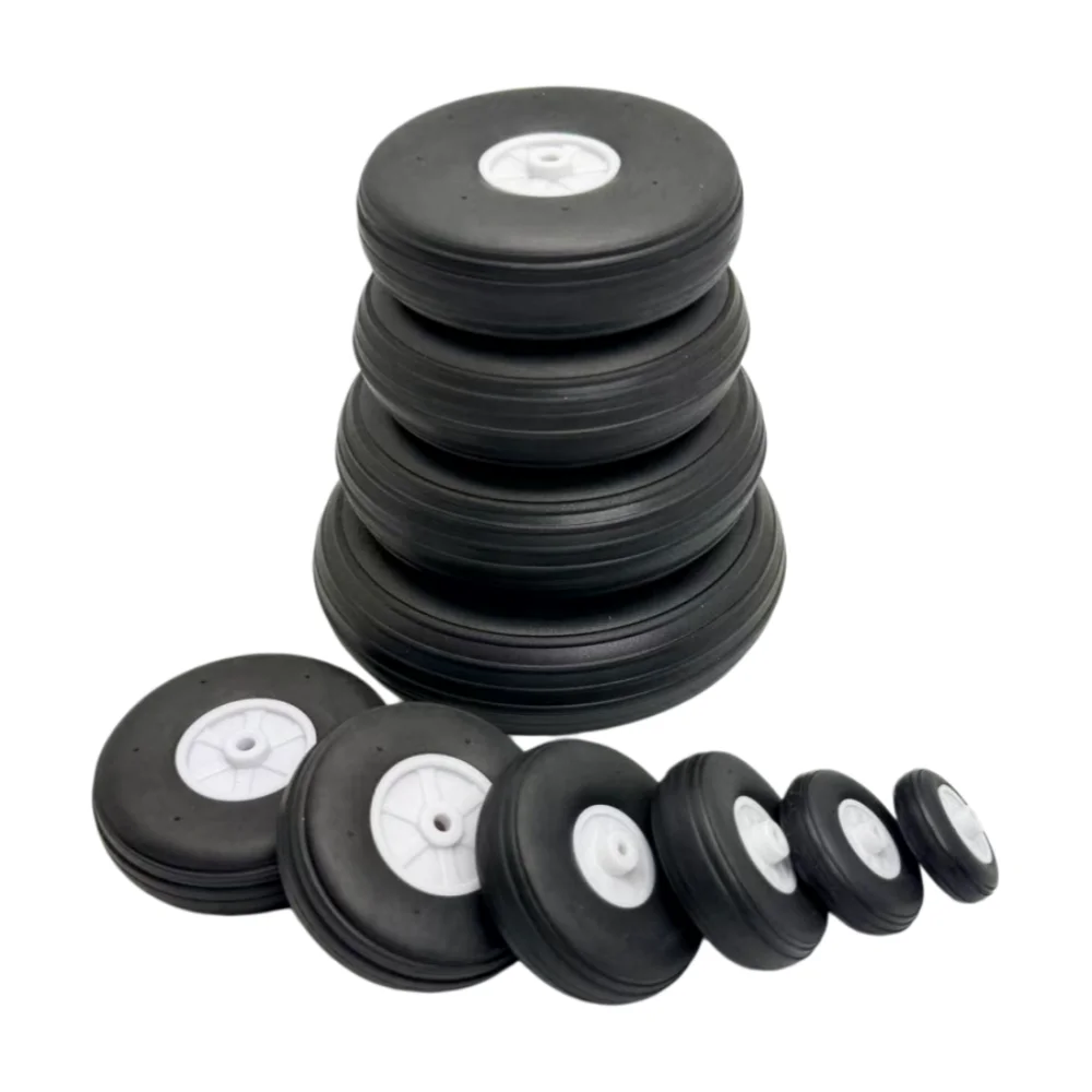 2PCS RC Aircraft Model Fixed Wing Real Tire PU Rubber Wheel Landing Gear Wheel Diameter 2.25/2.5/2.75/3.0/3.5/4/4.5/5 Inches