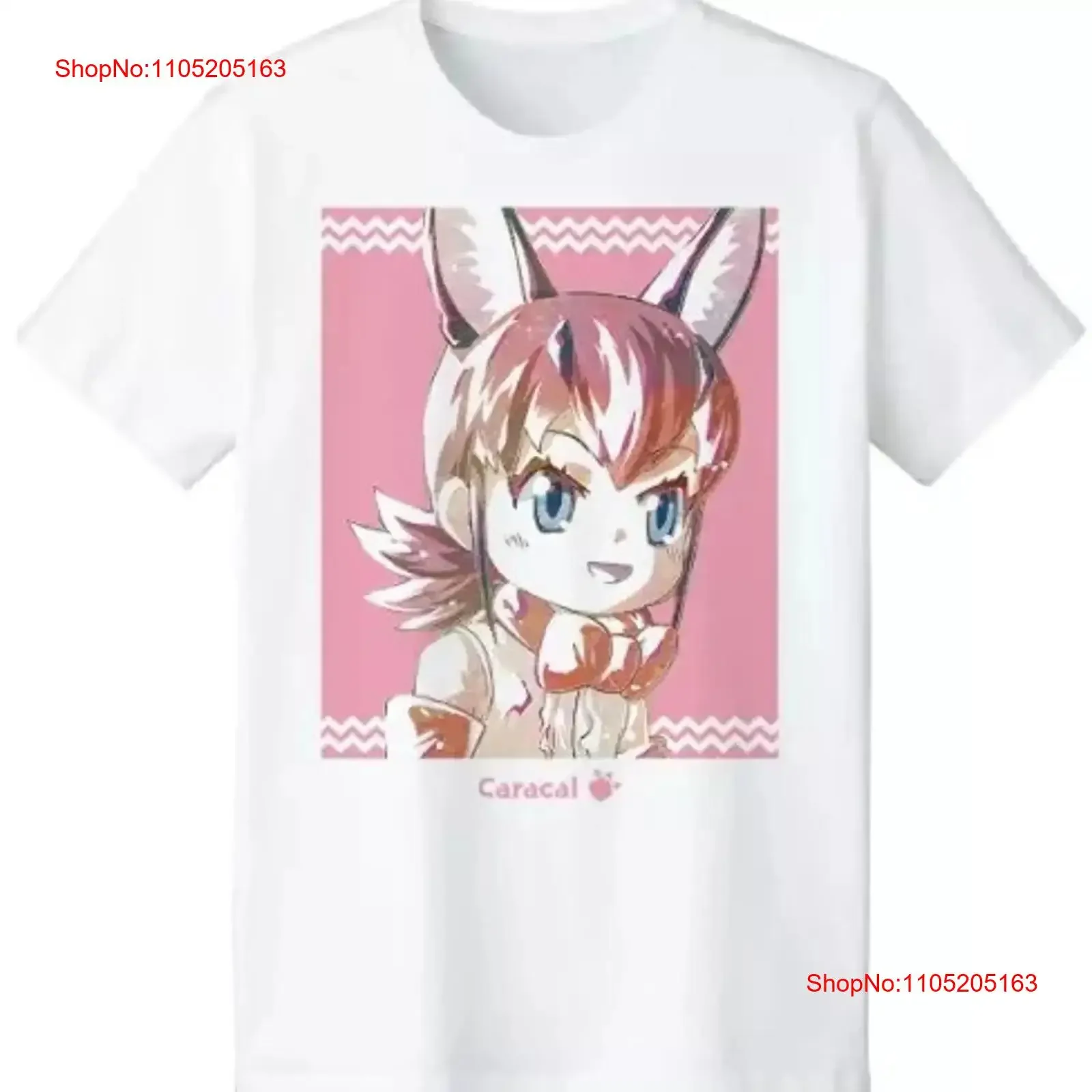 Caracal Ani Art camiseta blanca 'S talla M Kemono Friends 2 vintage lavado moda Casual Unisex estirado gráfico transpirable