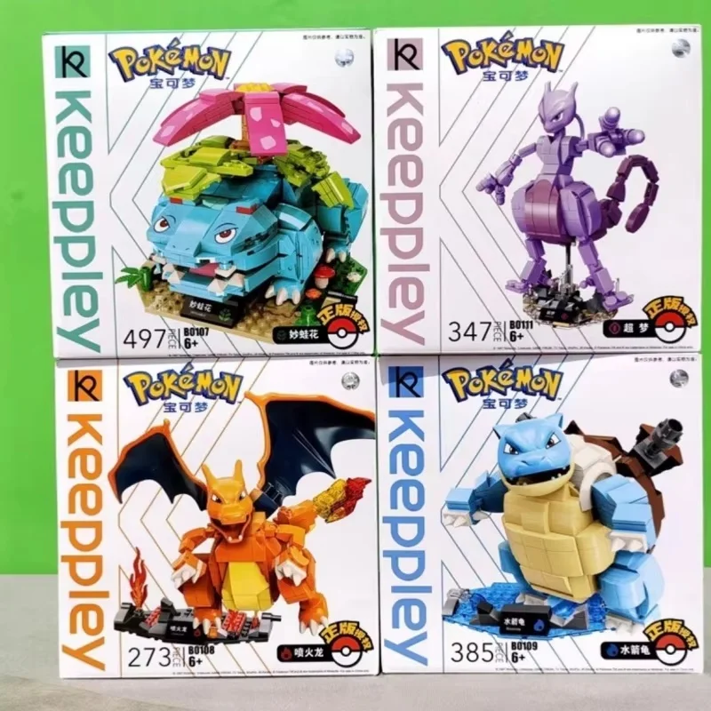 Genuino Keeppley Pokemon Building Blocks Charizard Modello Mewtwo Personaggio Giocattoli per bambini Animazione classica Ornamenti Regalo artigianale