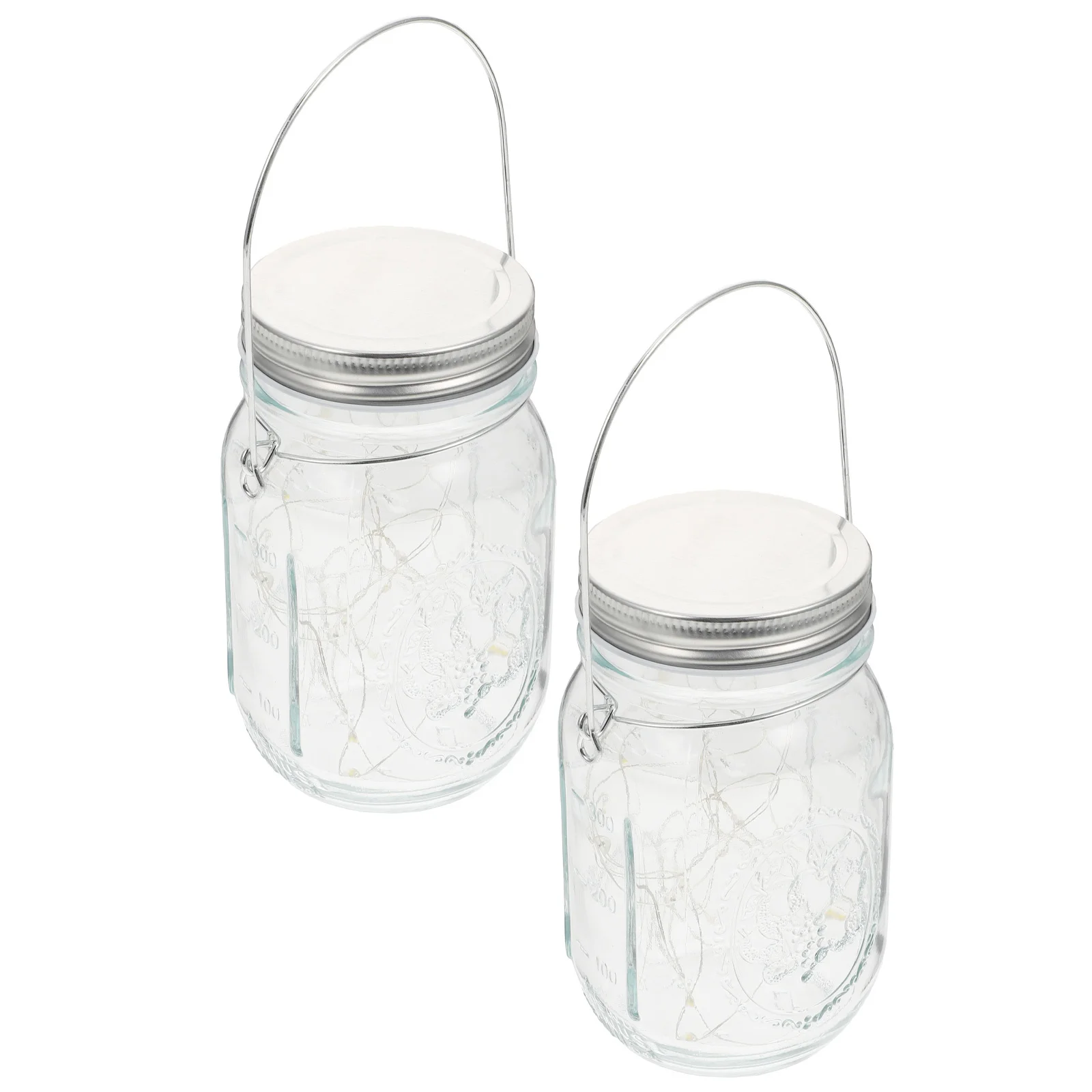 

2Pcs Glass Mason Jar Light Creative Bottle Hanging Lamp Outdoor Yard Garden Decorative Light Bottle Lamp Jar Pendants