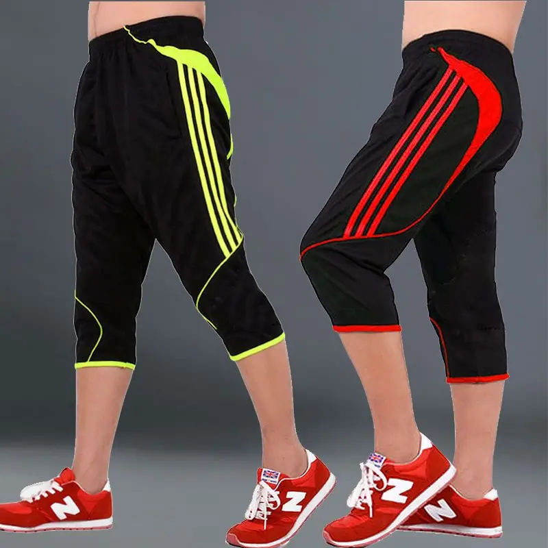 Pantalones de chándal finos a rayas para hombre, pantalones Capris de secado rápido para entrenamiento de baloncesto, fútbol, gimnasio, senderismo