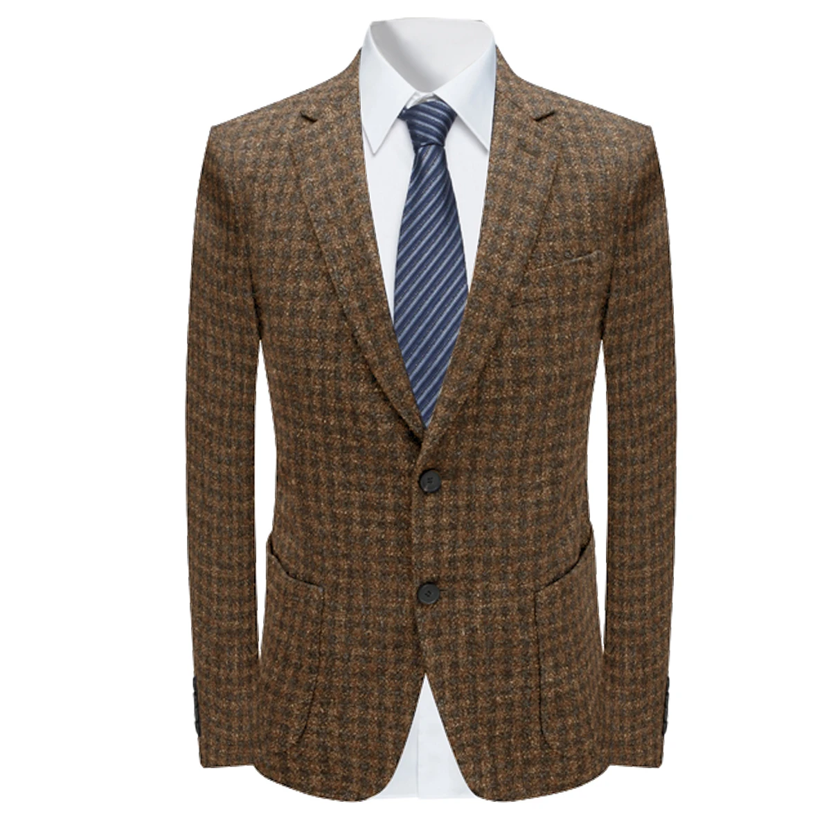 

Men's Blazer Thickened Grid Single-Breasted Casual Jackets Elegant Man Suit Retro New Style Coat Men's Stage Clothing