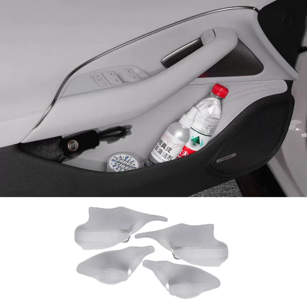 For Xiaomi SU7 2025 2026 Car Door Storage Pocket Garbage Bag Nappa Leather Storage Box Door Slot Storage Pad Interior Accessorie