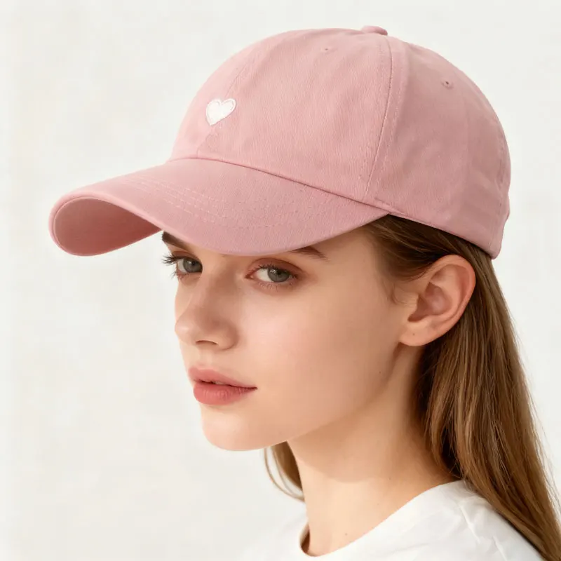 Cute Love Embroidery Baseball Cap for Girls, Stylish and Versatile