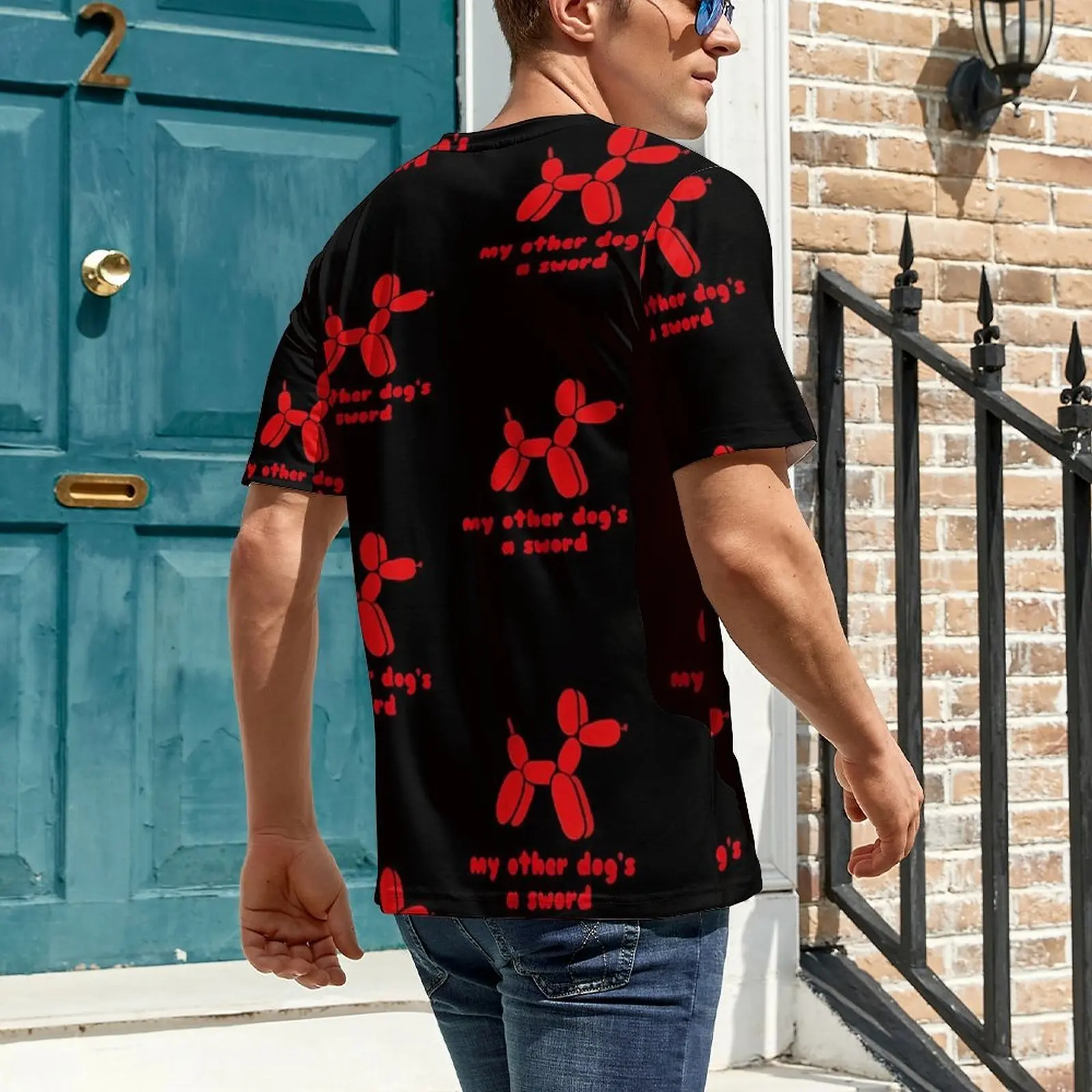 Balloon Dog T Shirt Red Animal Print Fashion T Shirts Men Aesthetic Tshirt Summer Short Sleeve Design Tops Plus Size 6XL