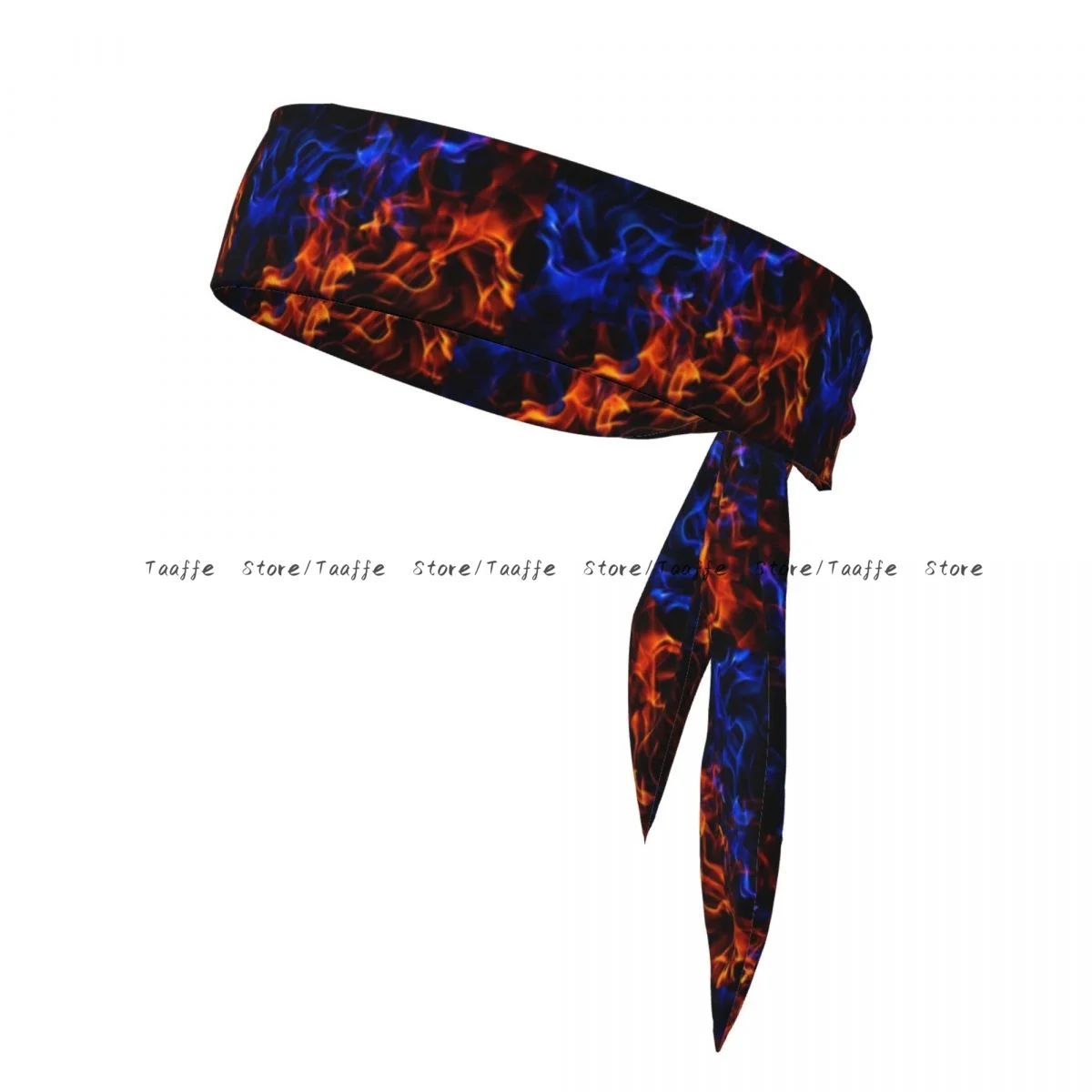 

Head Tie Sports Headband Red And Blue Fire Athlete Sweatbands Head Wrap For Working Out Running Yoga