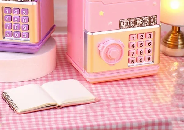 1 szt. Mini skarbonka ATM Nowa skarbonka z hasłem dla dzieci Zabawki finansowe do oszczędzania Prezent dla chłopców i dziewczynek