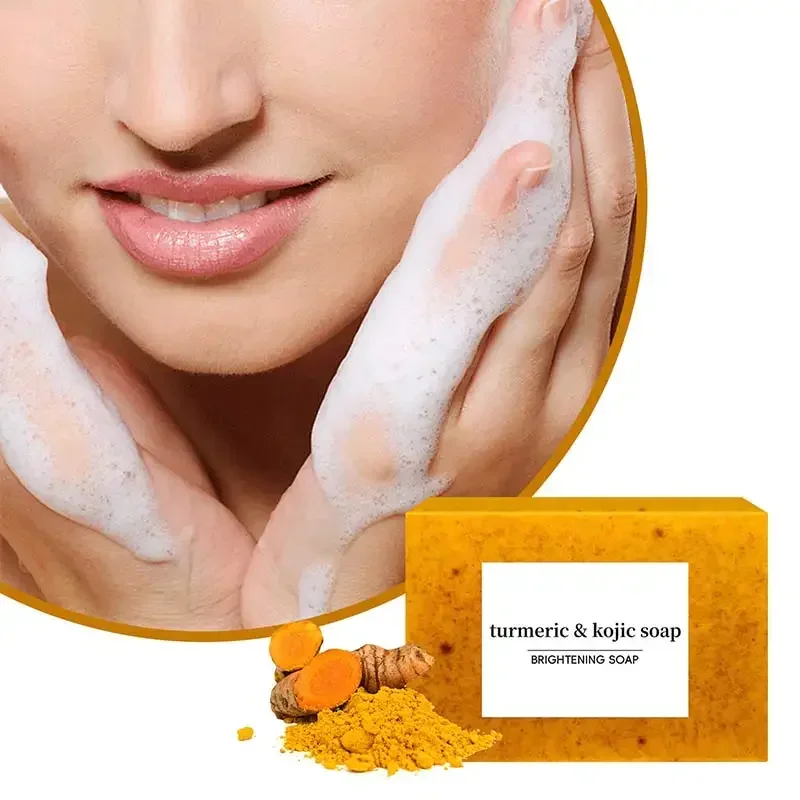 100g Turmeric Kojic Acid Soap Lemon Granular Kojic Acid Soap Graininess Turmeric & Kojic Acid Soap Jabón