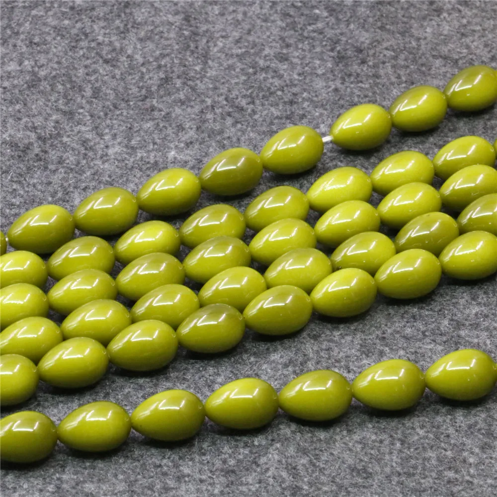 9x13mm Olive Green Artificial Shell Imitation Pearl Beads Water Drop Shape Wholesaler Handmade Beads Teardrop Jewelry Making