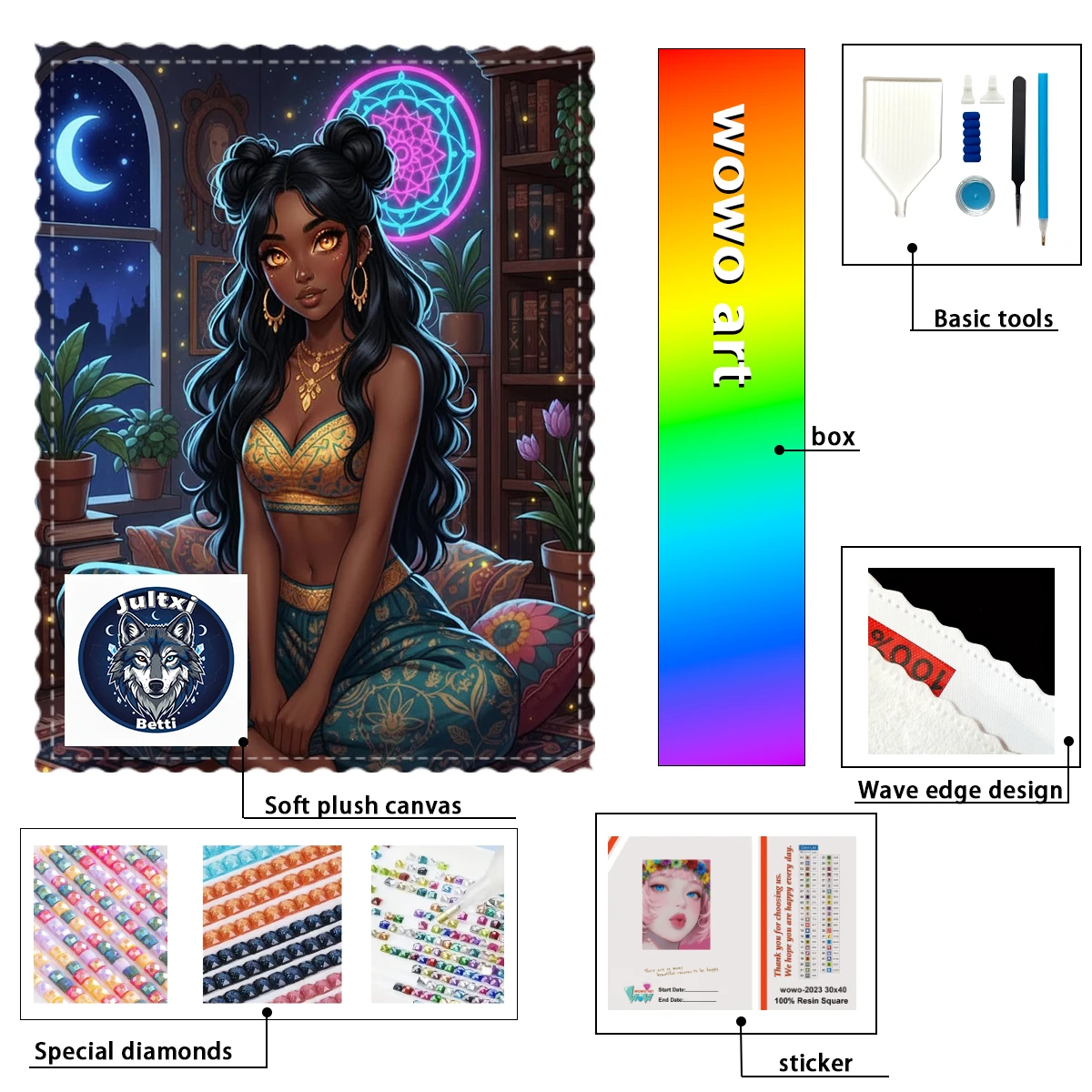 

【Betti_ Diamond Art】A girl with golden pupils Crystal AB Rhinestone FD Rhinestone Perfect Resin Diamond