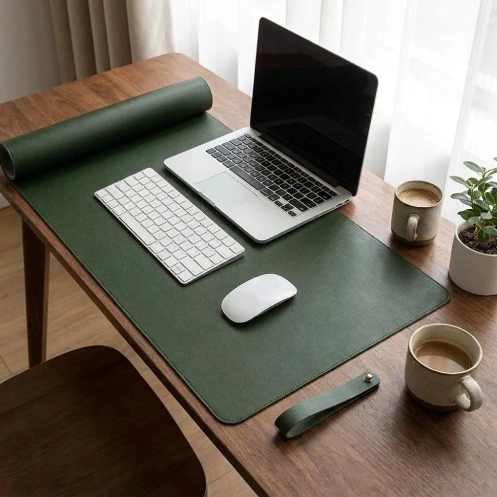 PU Leather Double Side Desk Mat Waterproof Anti-Slip Foldable Mouse Pad Soft Collapsible Nail Art Table Mat Nail Studio