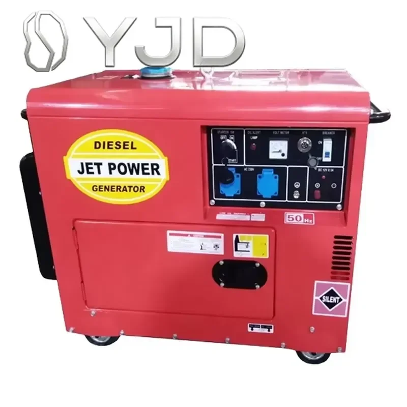 China Suppler Export 1 Phase 5KW 5KVA 50/60HZ Small Diesel Generator Set with 4 Wheels