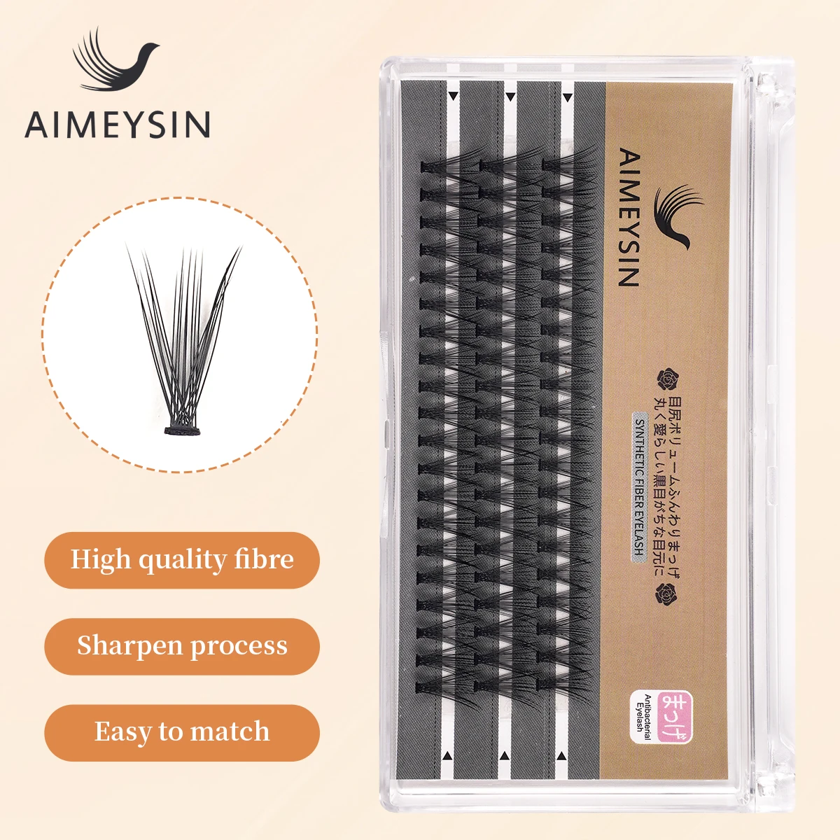 

AIMEYSIN 20D/30D Mink Cluster Lashes 60 Bundles Russian Volume Eyelash Extensions Natural Fluffy DIY Individual False Lashes