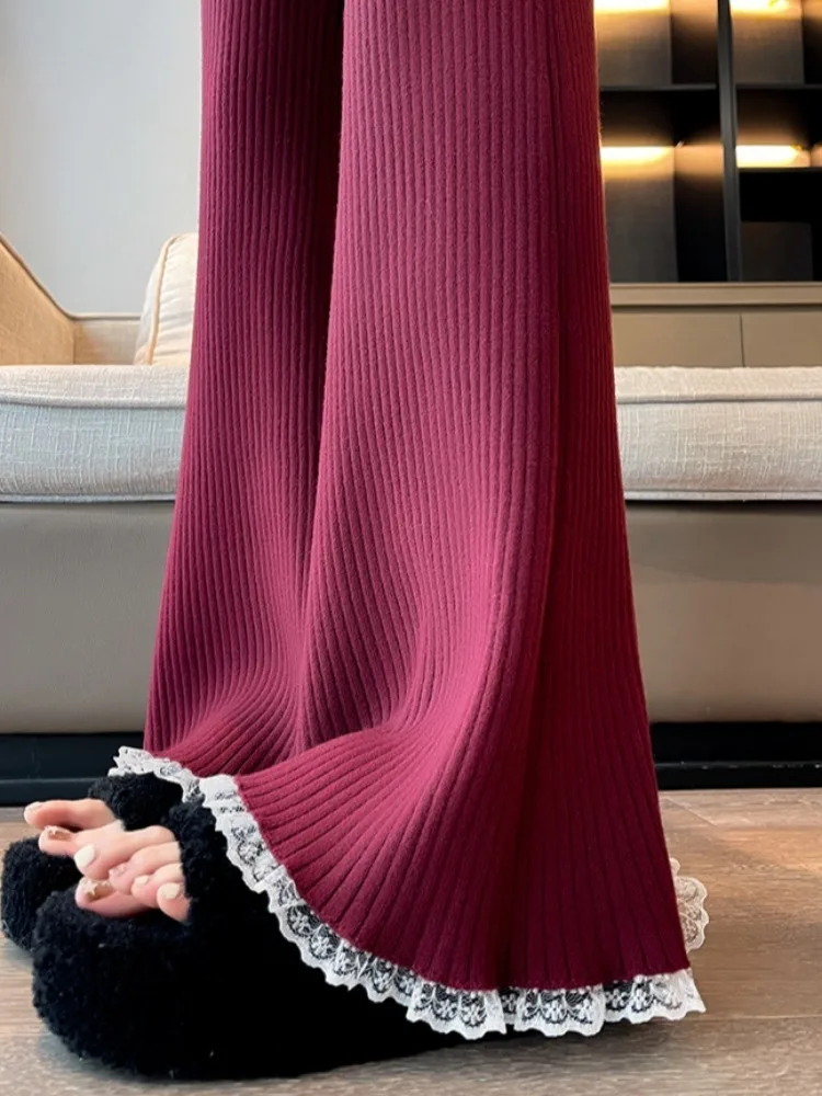 

Bell Bottoms Women's Spring 2025 New Style Korean High-waisted Drawstring Slimming Casual Flared Trousers