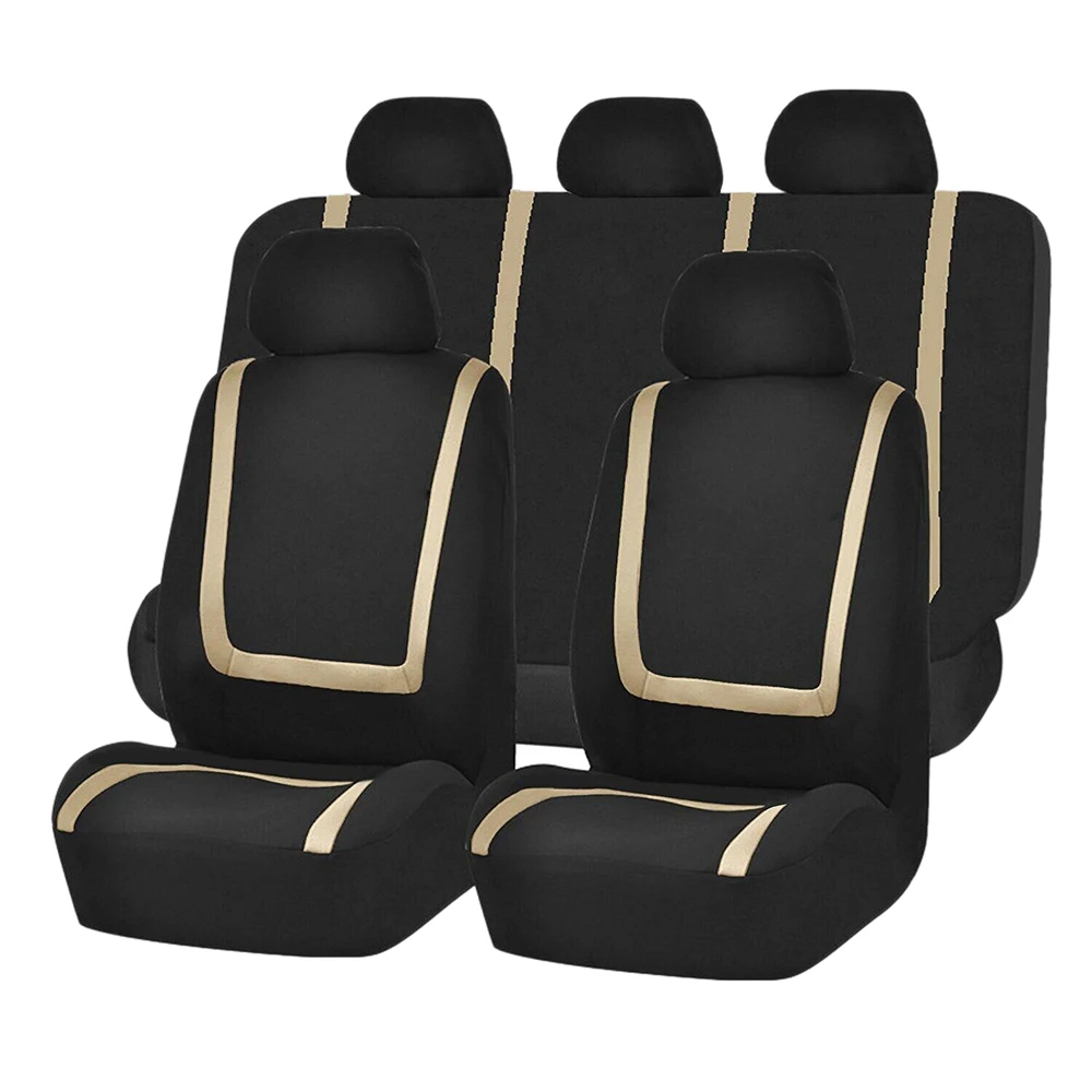 

Car Seat Covers, Front and Rear Bench Back Seat Cover Set, Detachable Headrests,for Cars Trucks and SUVs