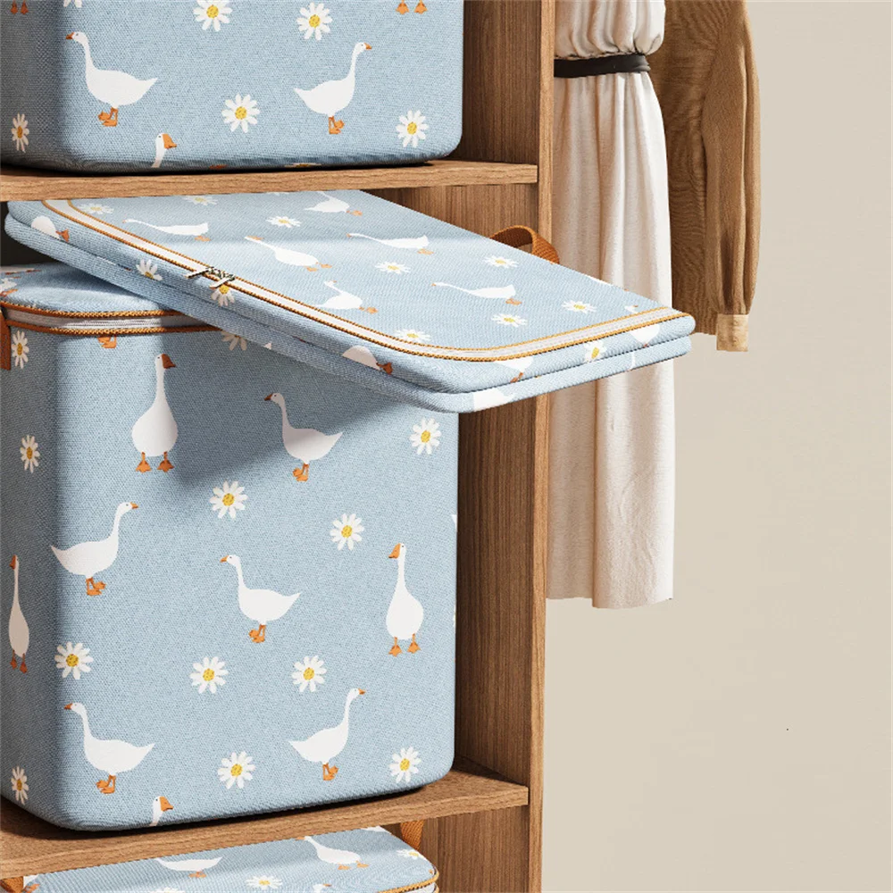 Foldable Clothes Quilt Storage Basket Closet Toys Organizer Non-Woven Box Large Capacity Sundries Stationery Jacket Pants Case