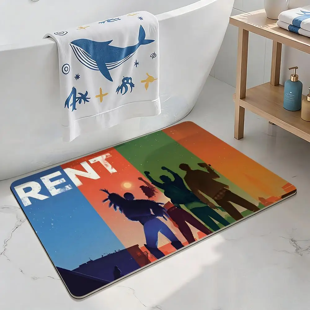 Rock Musical Rent Floor Mat Diatomite Floor Mat Fast Drying Odor Resistant Non Slip Bath Kitchen Mat