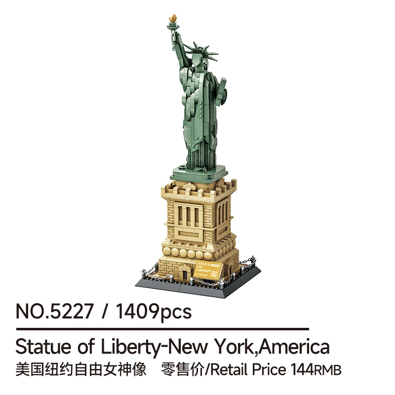 1409 Uds arquitectura Estatua de la libertad colección grande juego de bloques de construcción modelo regalo para niños y adultos Compatible