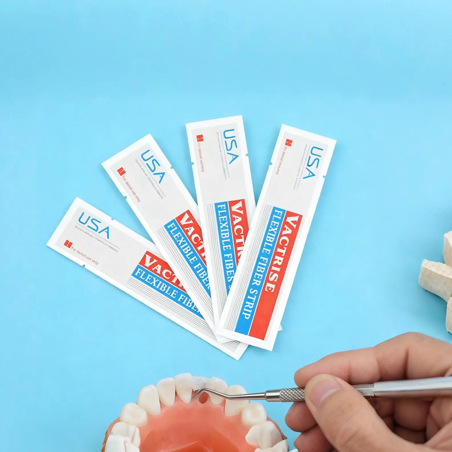 14Pcs Dental Flexible Glass Fiber Splint Strip, 2Bags Light Cure Bonding for Loose Tooth Fixation & Orthodontic Retainer