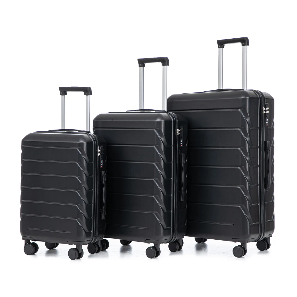 

YQXH 20 "/24"/28" 3 шт./компл. в багажнике с вращающимся колесом из АБС-пластика, соответствующий цвету, с кодовым замком (черный)