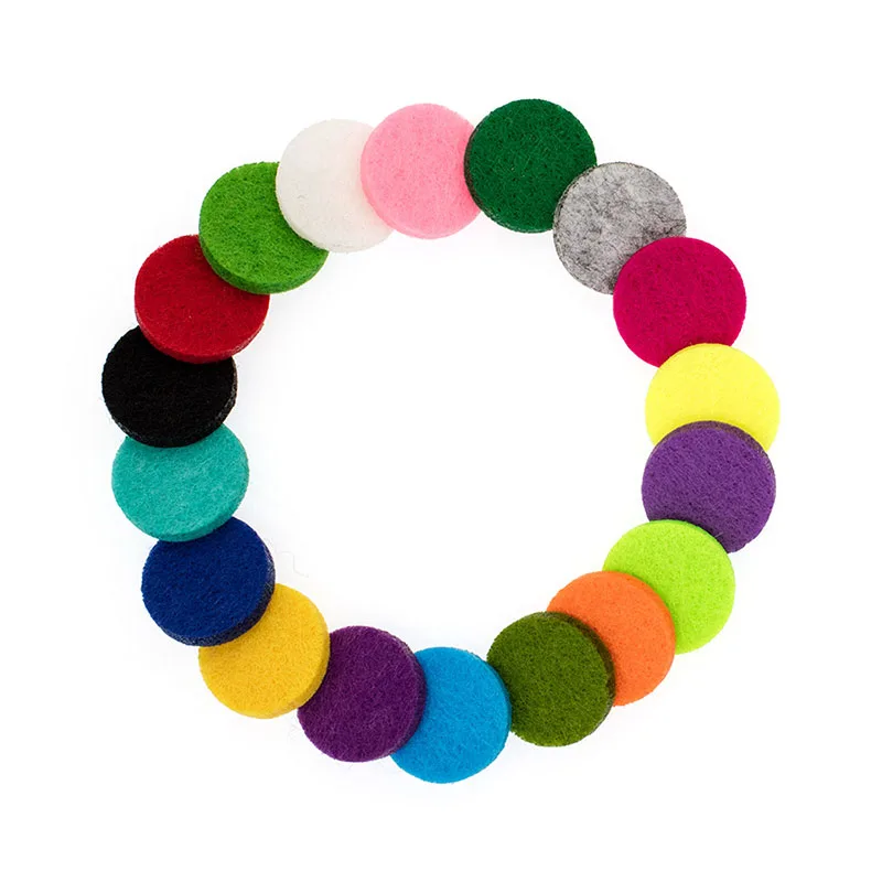 20 Pieces Round Essential Oil Refill Pads, 7-30 mm Felt Pads Aromatherapy Replacement Pads for Diffuser Necklace Bracelet