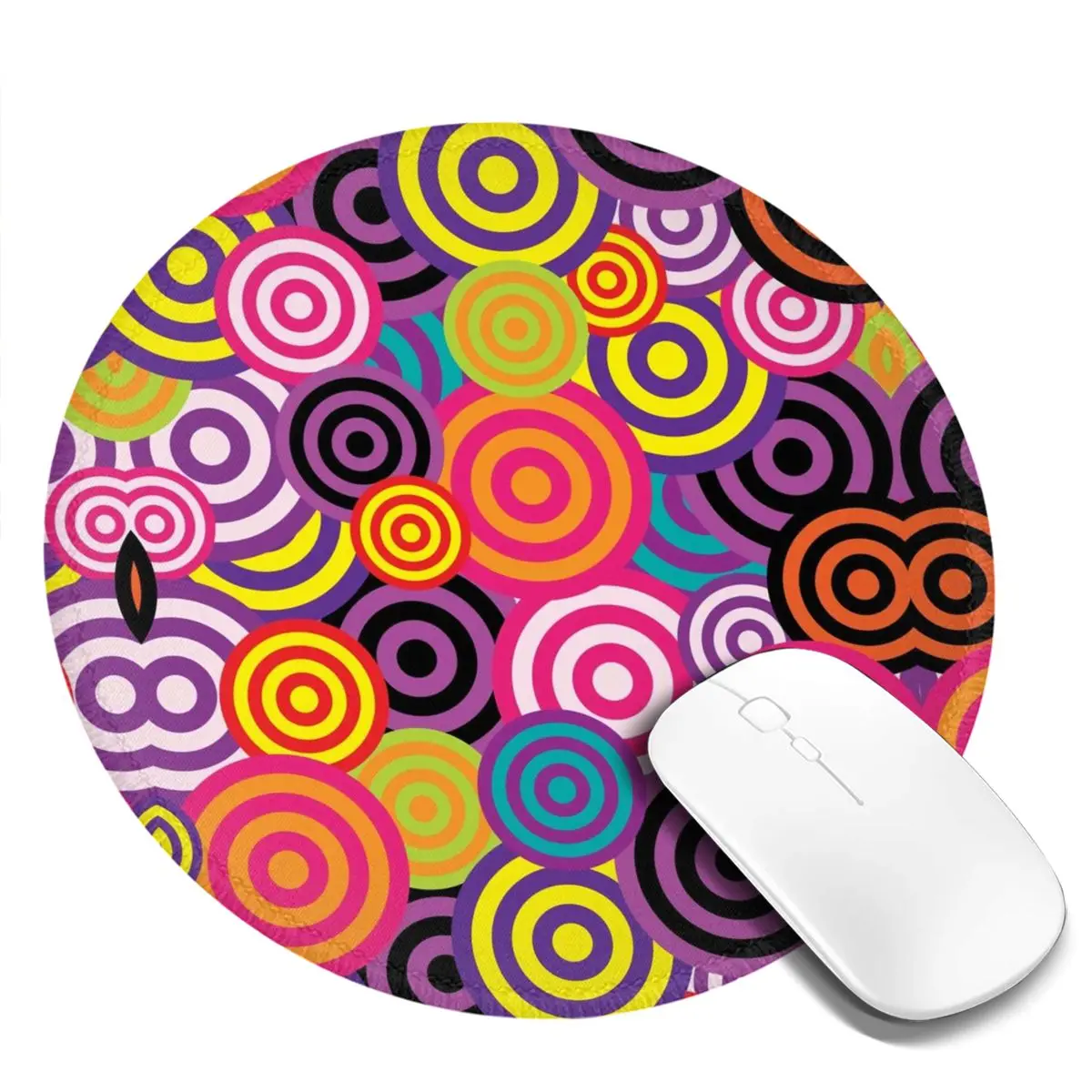 Bohemian Circles Mouse Pad Hippie Psychedelic Colorful Round Mousepad Graphic Comfortable Mouse Mats For PC Laptop Computer