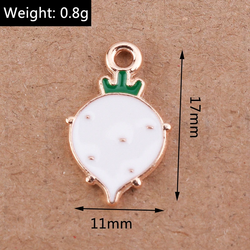 10 Stück Niedliche Emaille-Gemüse-Auberginen-Anhänger für DIY-Schmuckherstellung, Armbänder, Halsketten, Ohrringe und Bastelzubehör – Detail 17