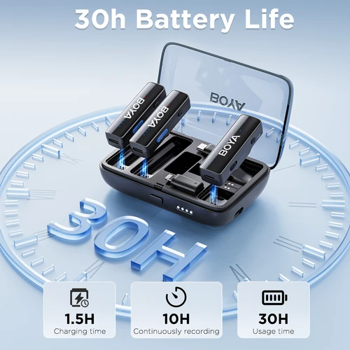 Imagen 2 del producto BOYA BOYALINK 2 micrófono Lavalier inalámbrico para iPhone Android cámaras DSLR Smartphone Gaming Youtube grabación de vídeo Streaming