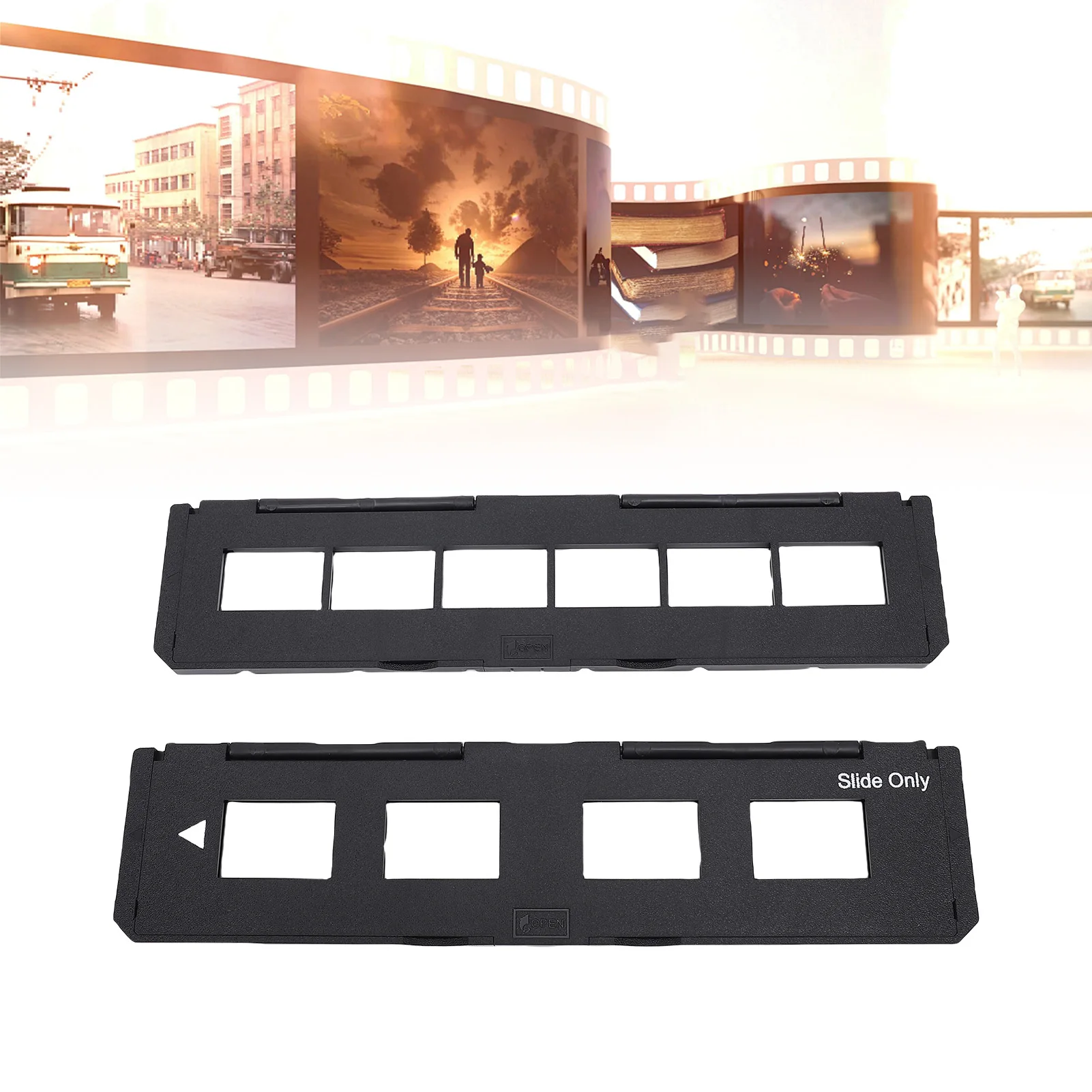 ที่ใส่ฟิล์มสไลด์ขนาด 135 มม. (4 รู) และที่ใส่ฟิล์มเนกาทีฟแบบถาดยาว 35 มม. (6 รู) เหมาะสำหรับการสแกนฟิล์มด้วยเครื่องสแกนฟิล์ม 7200/7200u